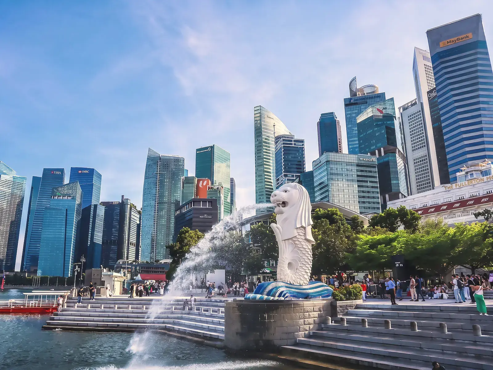 Singapore’s financial district seen from Marina Bay