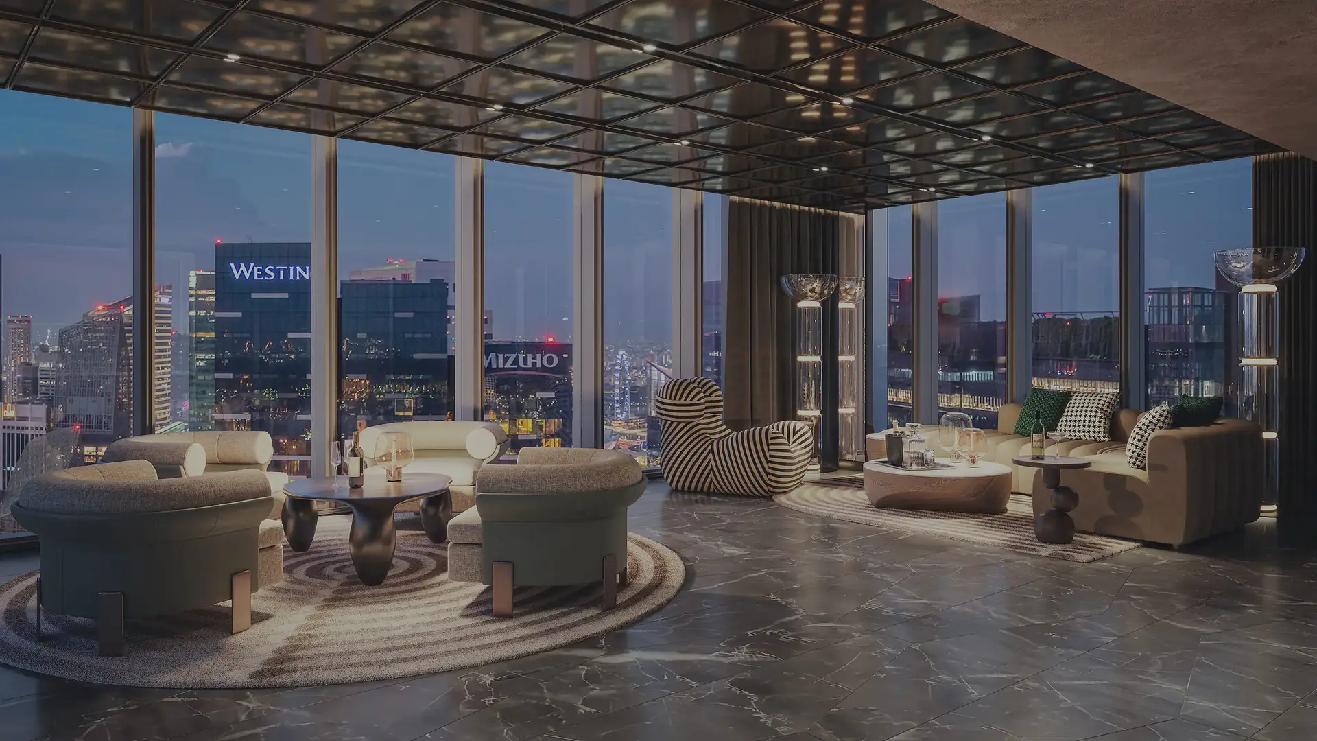 The Living Room sky lounge on level 34