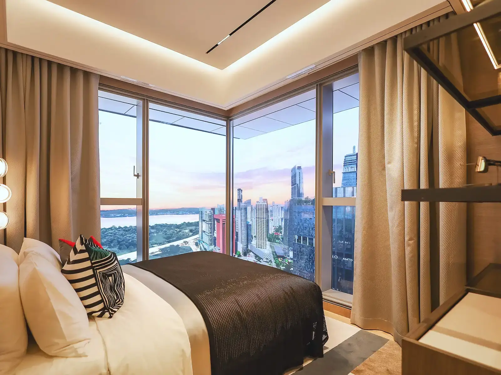 Master bedroom with dual frontage views